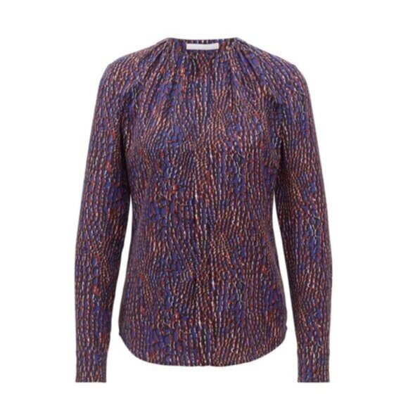 BOSS Crocodile-print Women's Silk Blouse Size EU 34 - Picture 1 of 7